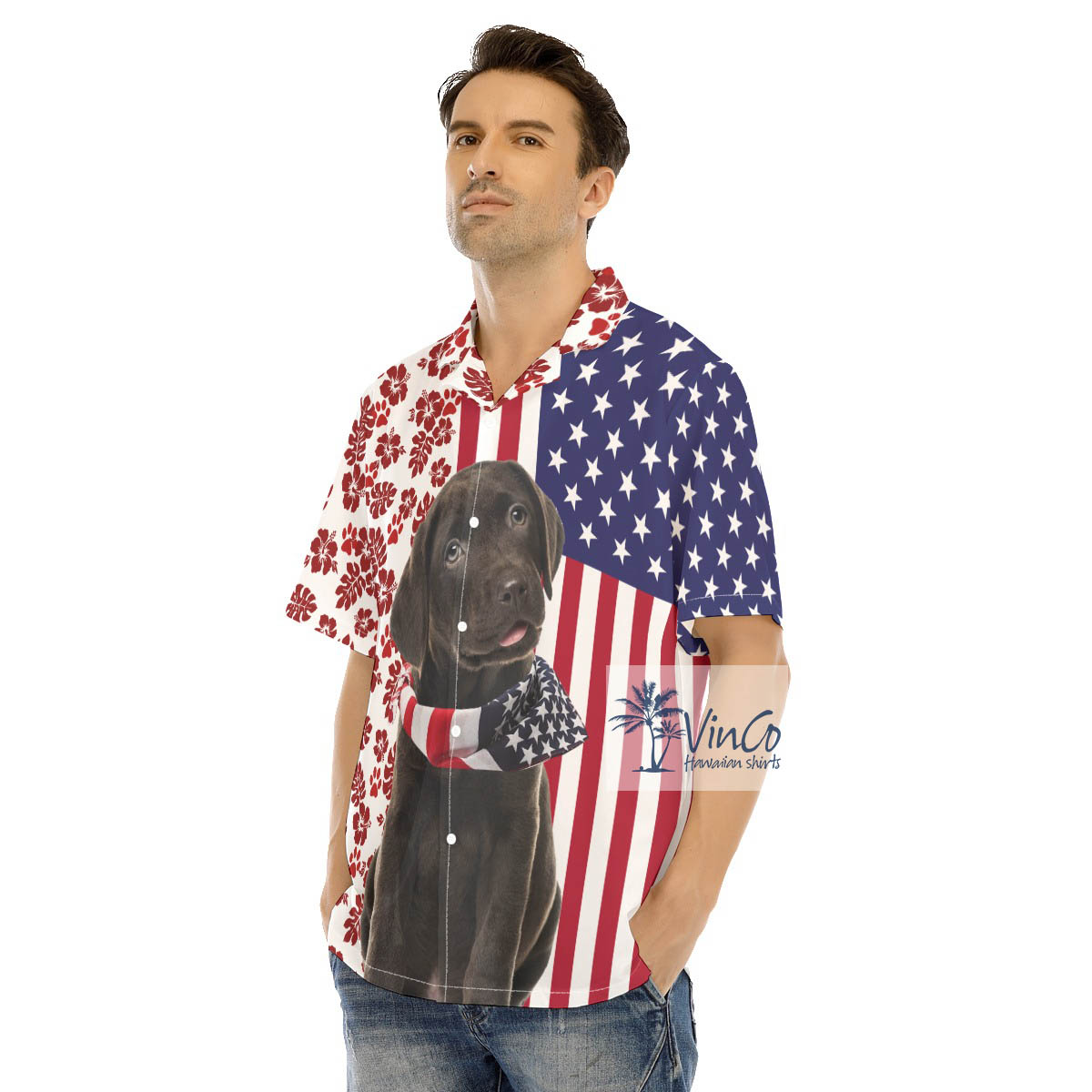 Labrador Retrievers American Patriotic Hawaiian Shirt