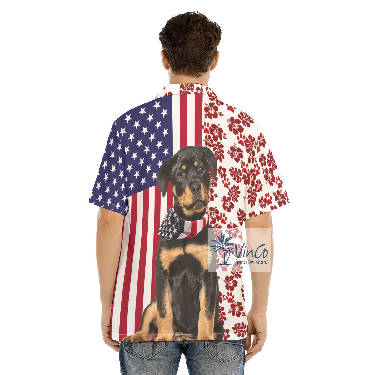 Rottweiler Dog 4th Of July Hawaiian Shirt For Men
