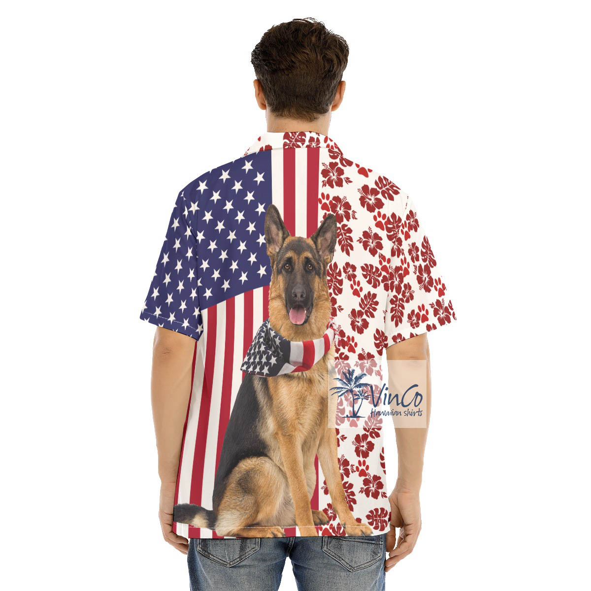 German Shepherd Dogs Patriotic 4th Of July Hawaiian Shirt For Men