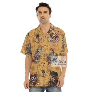 Funny Skeleton Pirate Vintage Hawaiian Shirt