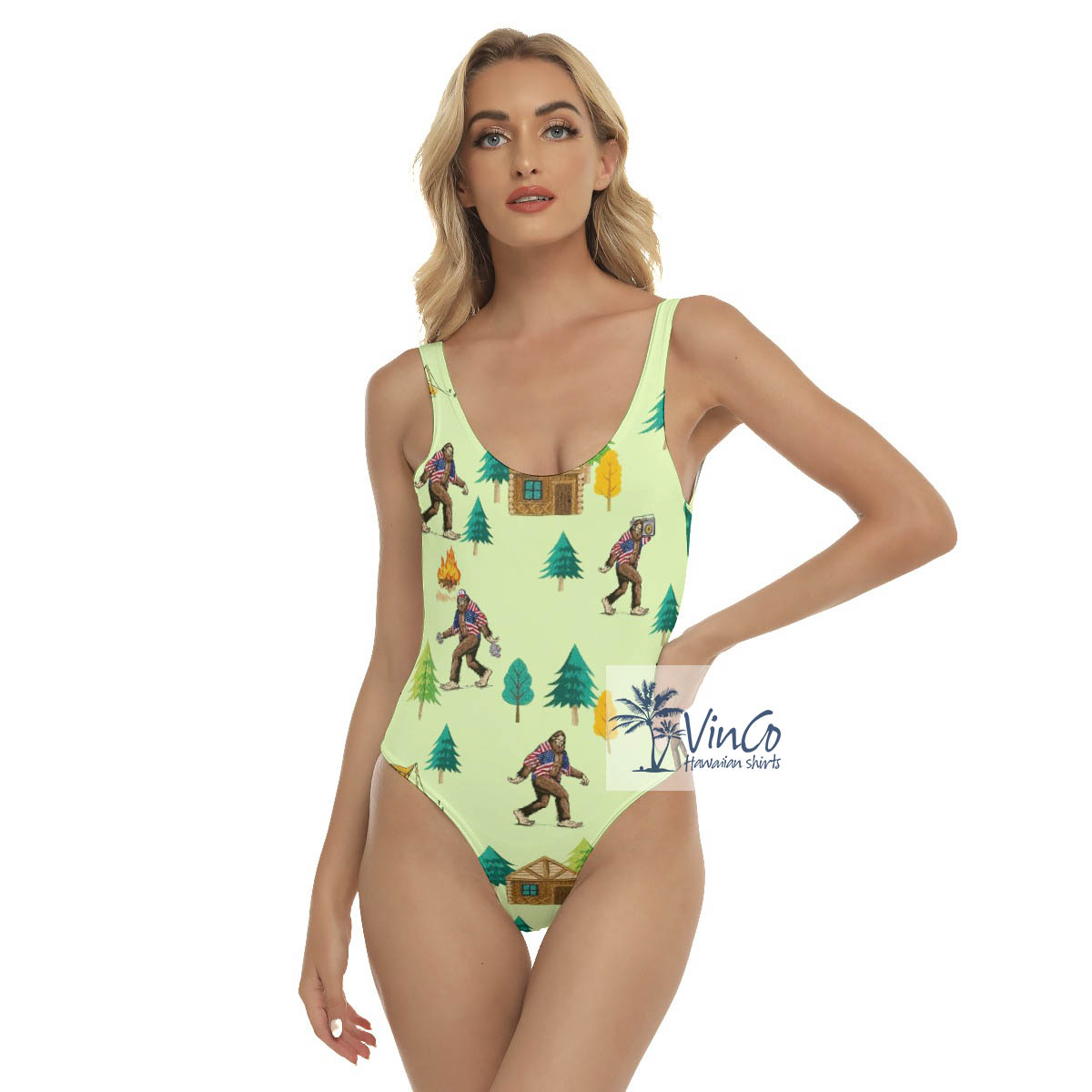 Sexy Bigfoot Aloha One Piece Swimsuit For Women - variant image 1