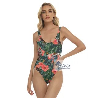 Funny Tropical Skeleton Gun Hawaiian Swimsuit For Summer