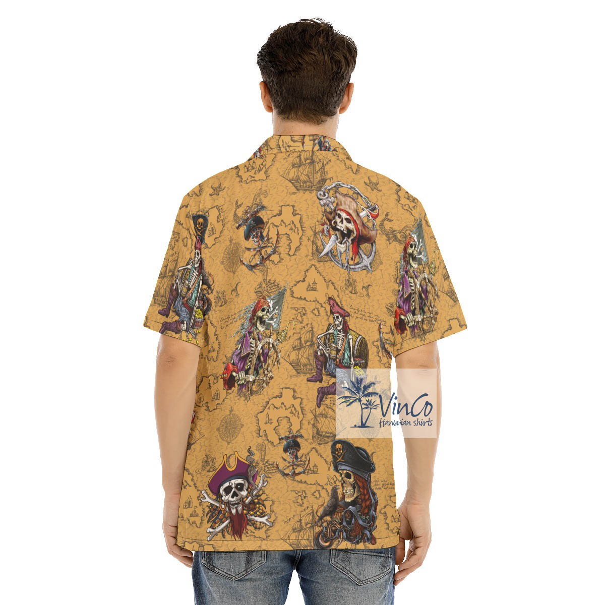 Funny Skeleton Pirate Vintage Hawaiian Shirt