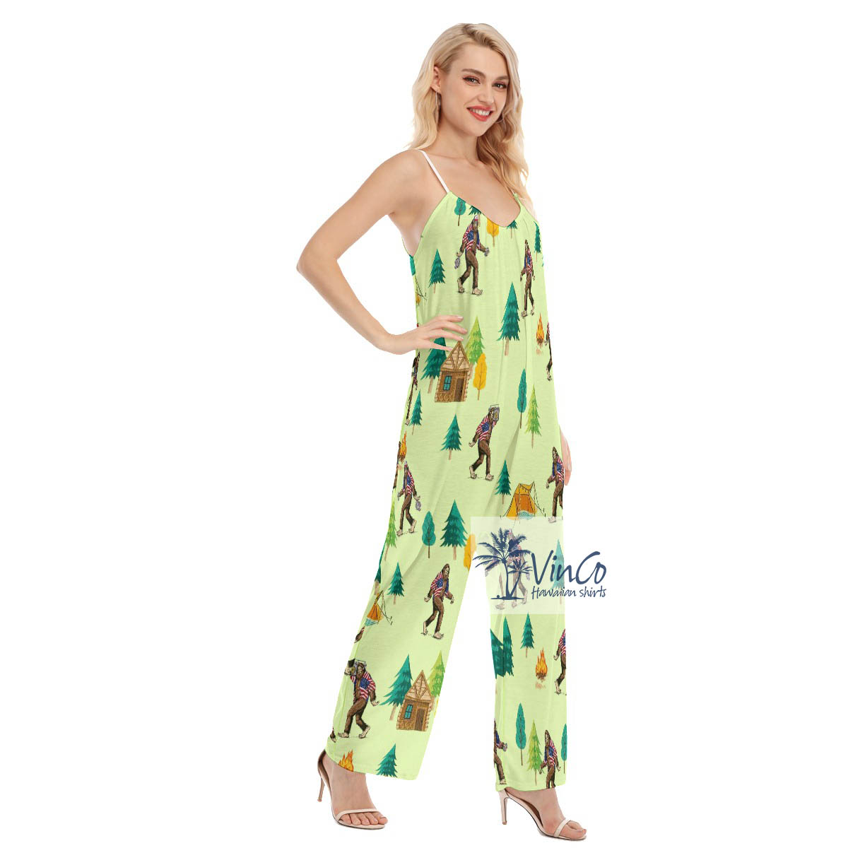 Bigfoot Summer Hawaiian Jumpsuit For Women