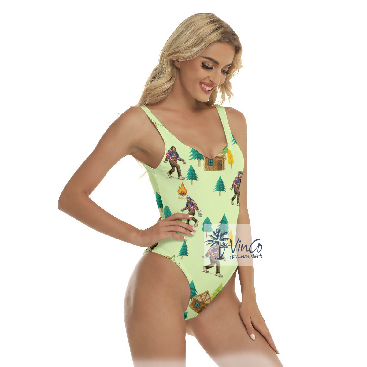 Sexy Bigfoot Aloha One Piece Swimsuit For Women