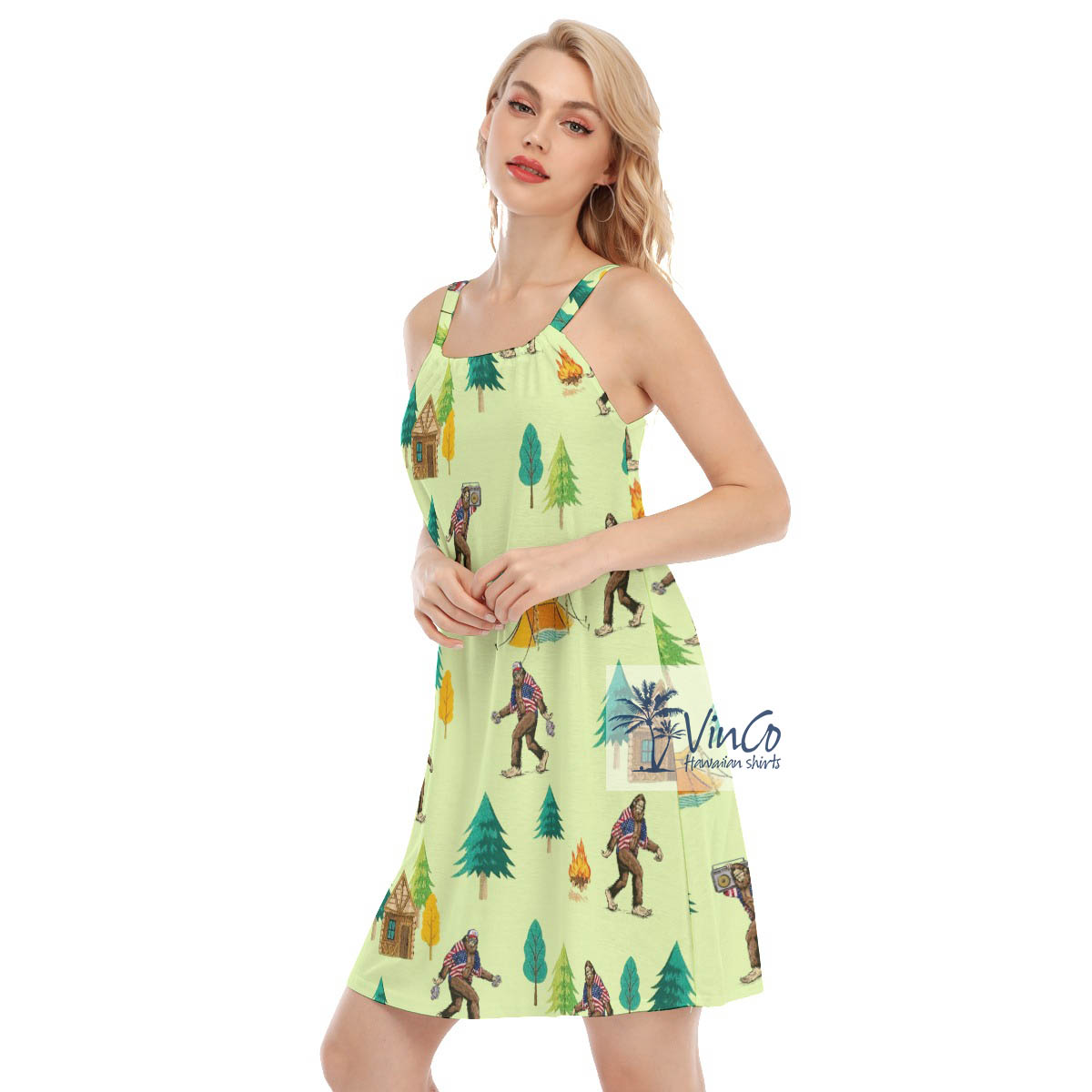 Lovely Bigfoot Hawaiian Summer Dress For Vacation