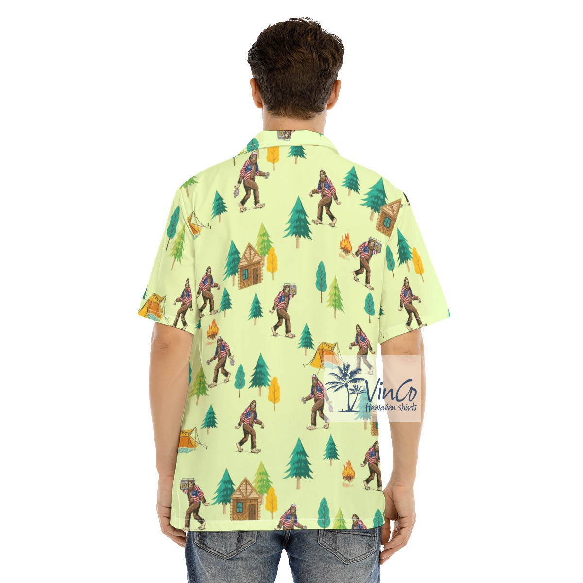 Bigfoot Camping Hawaiian Shirt For Men