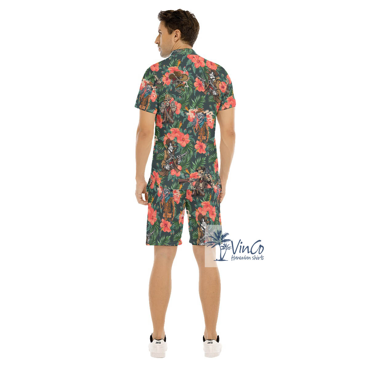 Funny Tacticals Skeleton Floral Hawaiian Shirt And Matching Shorts For Men