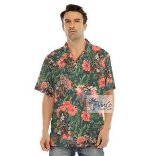 Tactical Skeleton Gun Floral Hawaiian Shirt