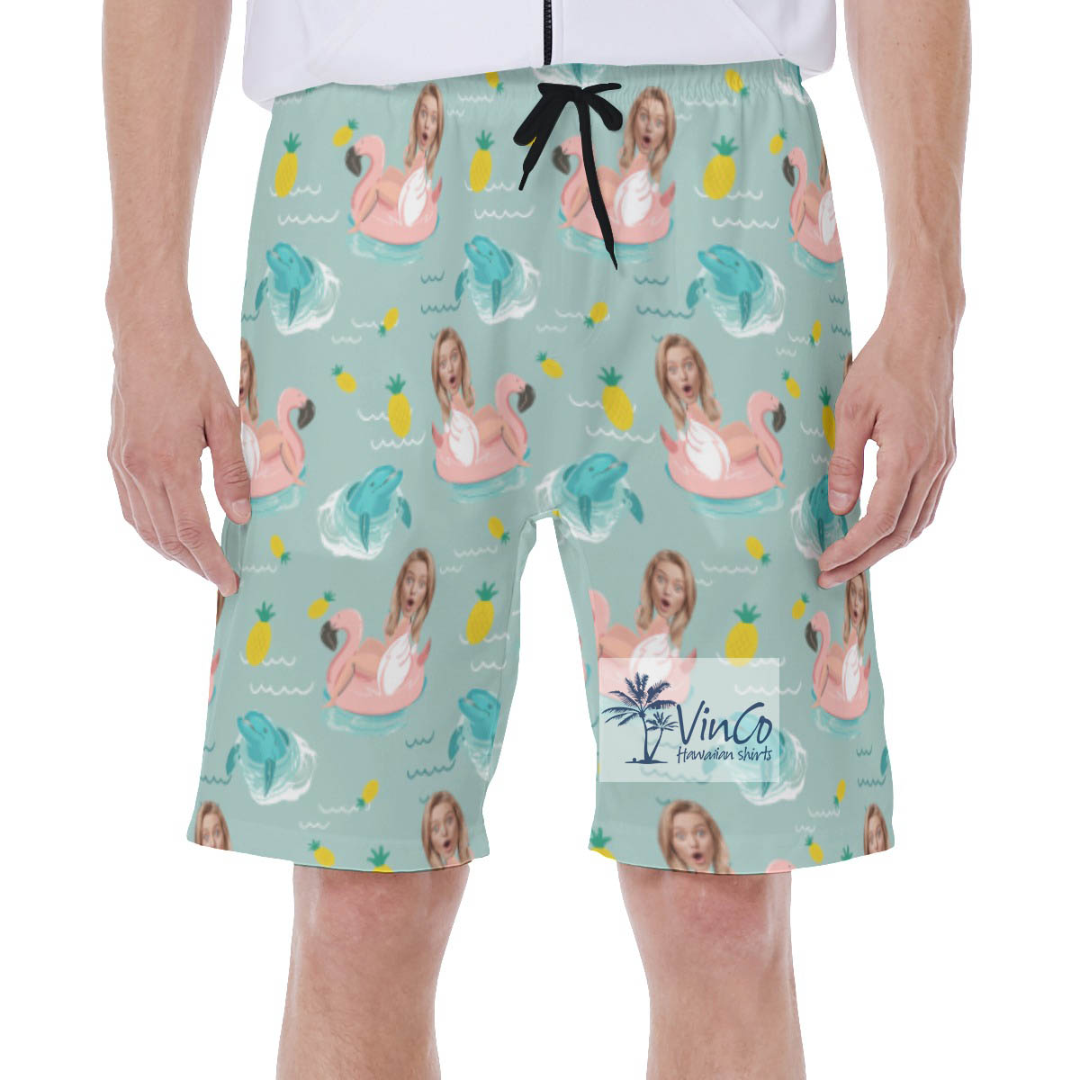 Custom Girlfriend Face Swim Trunks For Men - variant image 1