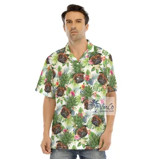 Funny Pineapple Pug Dog Tropical Hawaiian Shirt