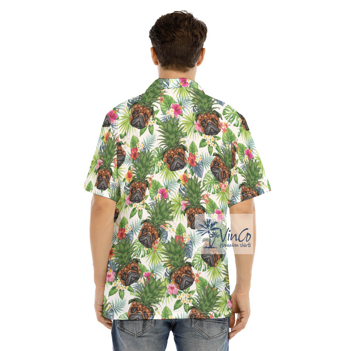 Funny Pineapple Pug Dog Tropical Hawaiian Shirt