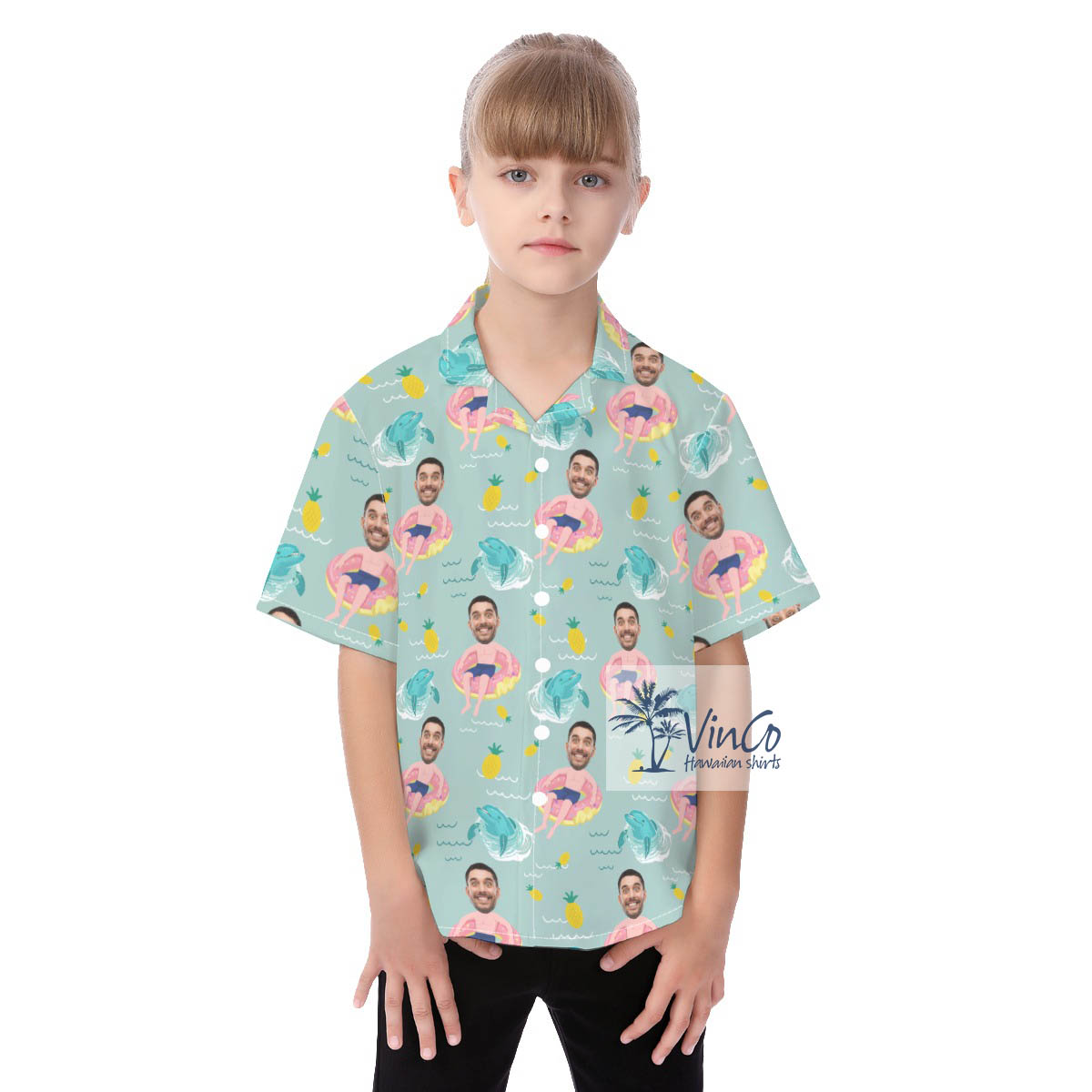 Funny Custom Hawaiian Shirt With Flamingo Float For Kids - variant image 1