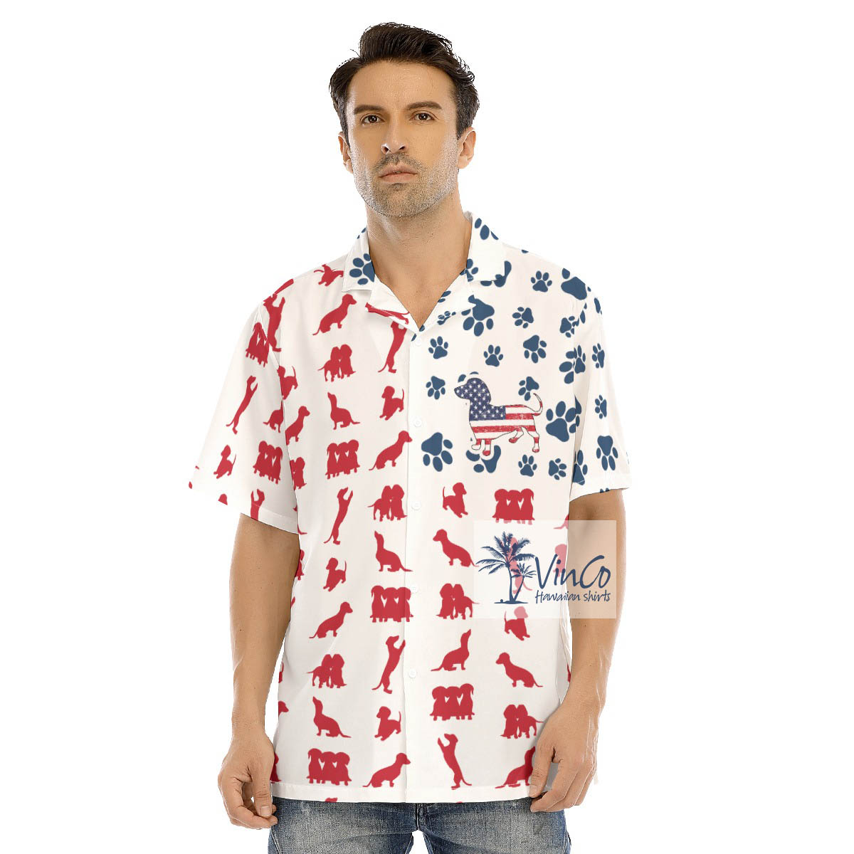Funny Dachshund Patriotic 4th Of July Hawaiian Shirt - variant image 1