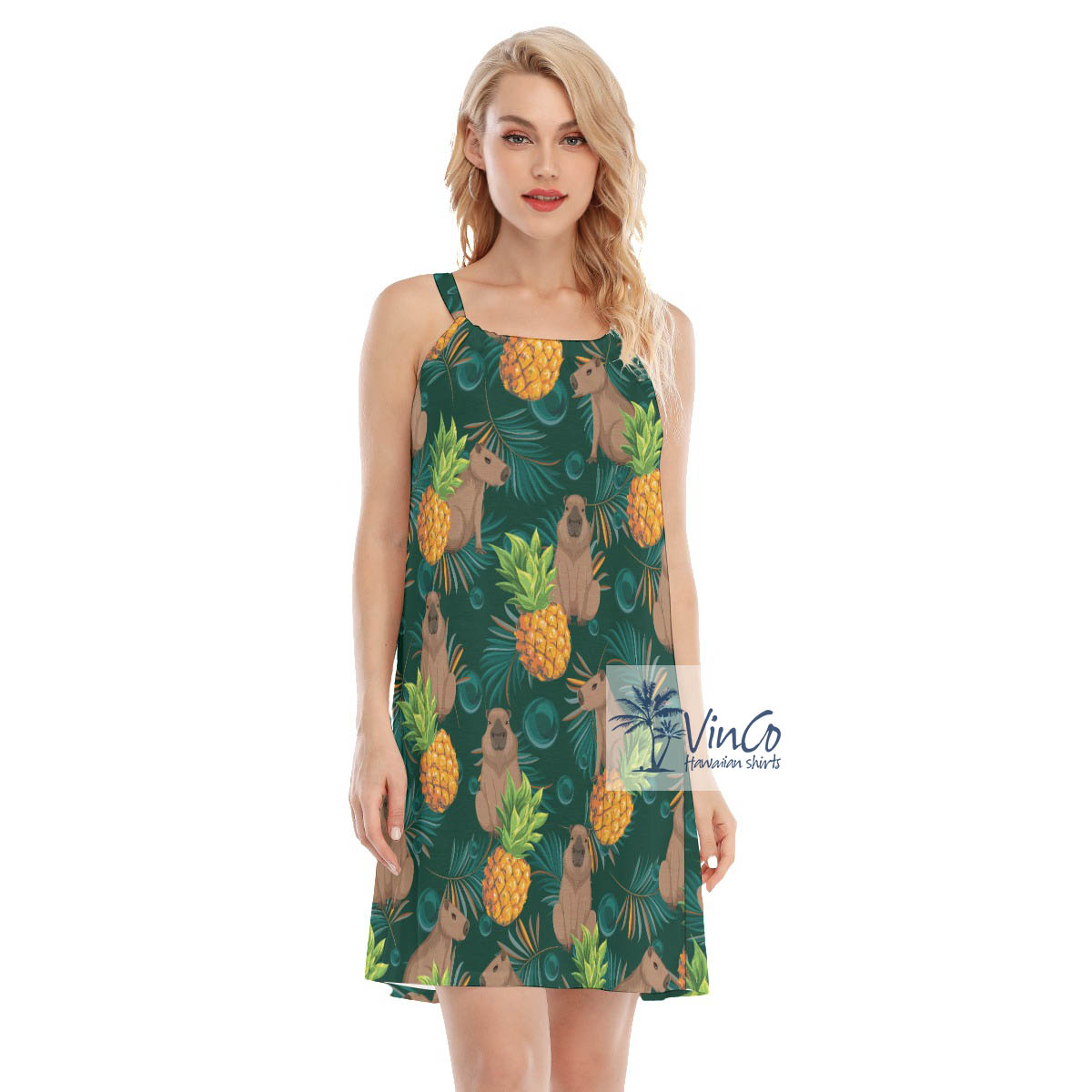 Capybara Pineapple Hawaiian Dress For Summer - variant image 1