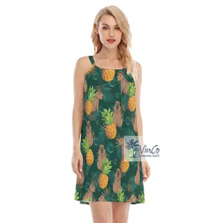 Capybara Pineapple Hawaiian Dress For Summer