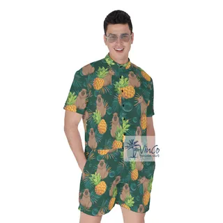Cool Capybara Tropical Romper For Men