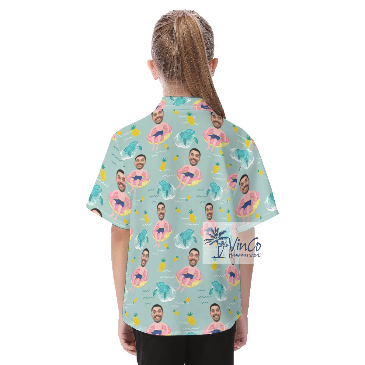 Funny Custom Hawaiian Shirt With Flamingo Float For Kids