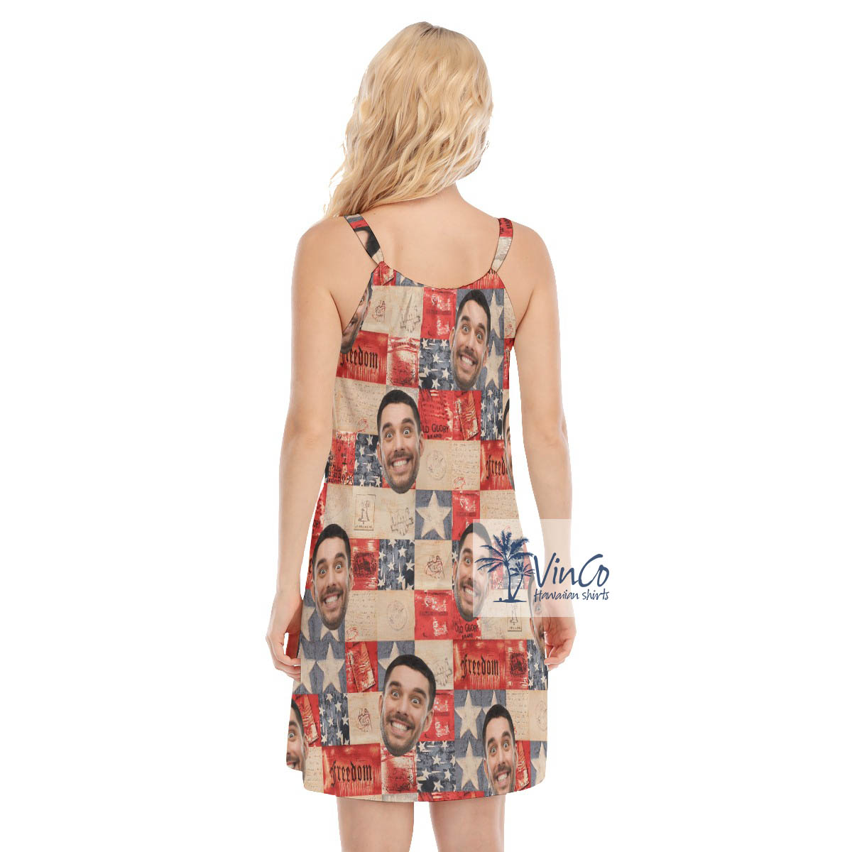 Funny 4th Of July Custom Face Hawaiian Dress