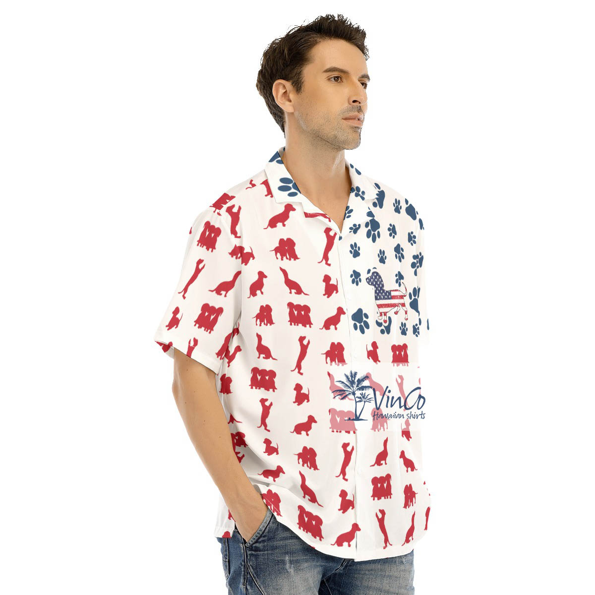 Funny Dachshund Patriotic 4th Of July Hawaiian Shirt