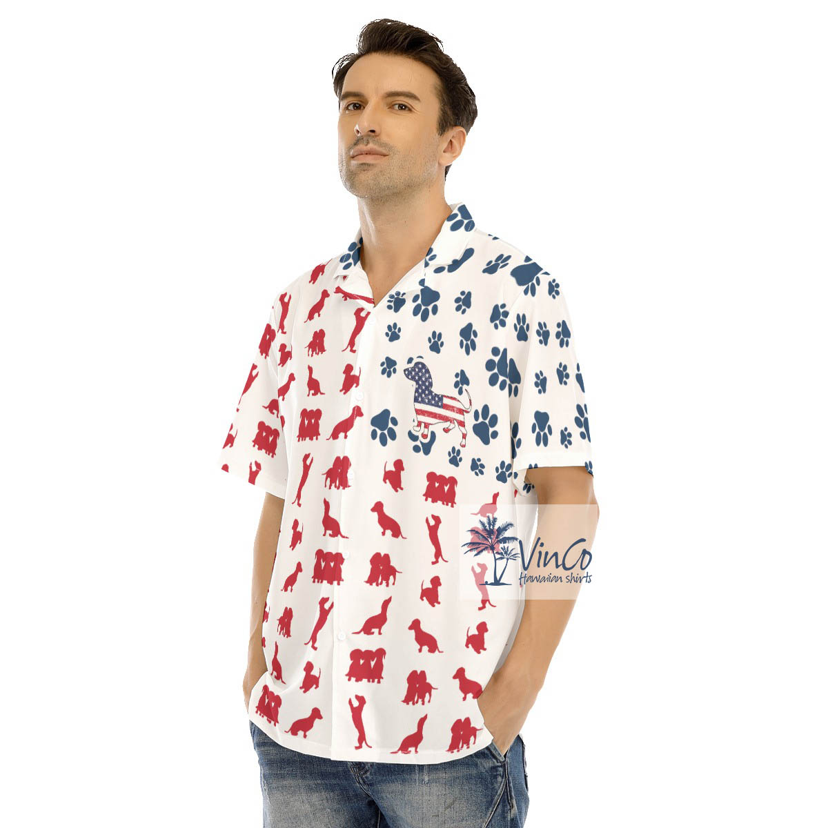 Funny Dachshund Patriotic 4th Of July Hawaiian Shirt