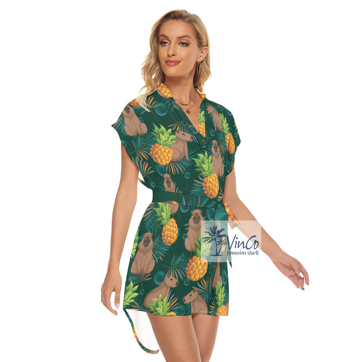 Lovely Capybara Hawaiian Dress For Girls