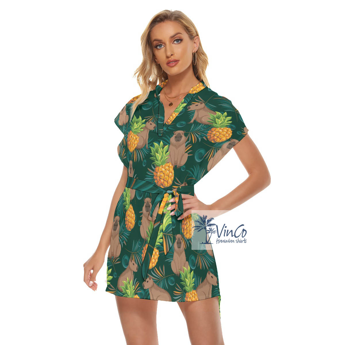 Lovely Capybara Hawaiian Dress For Girls