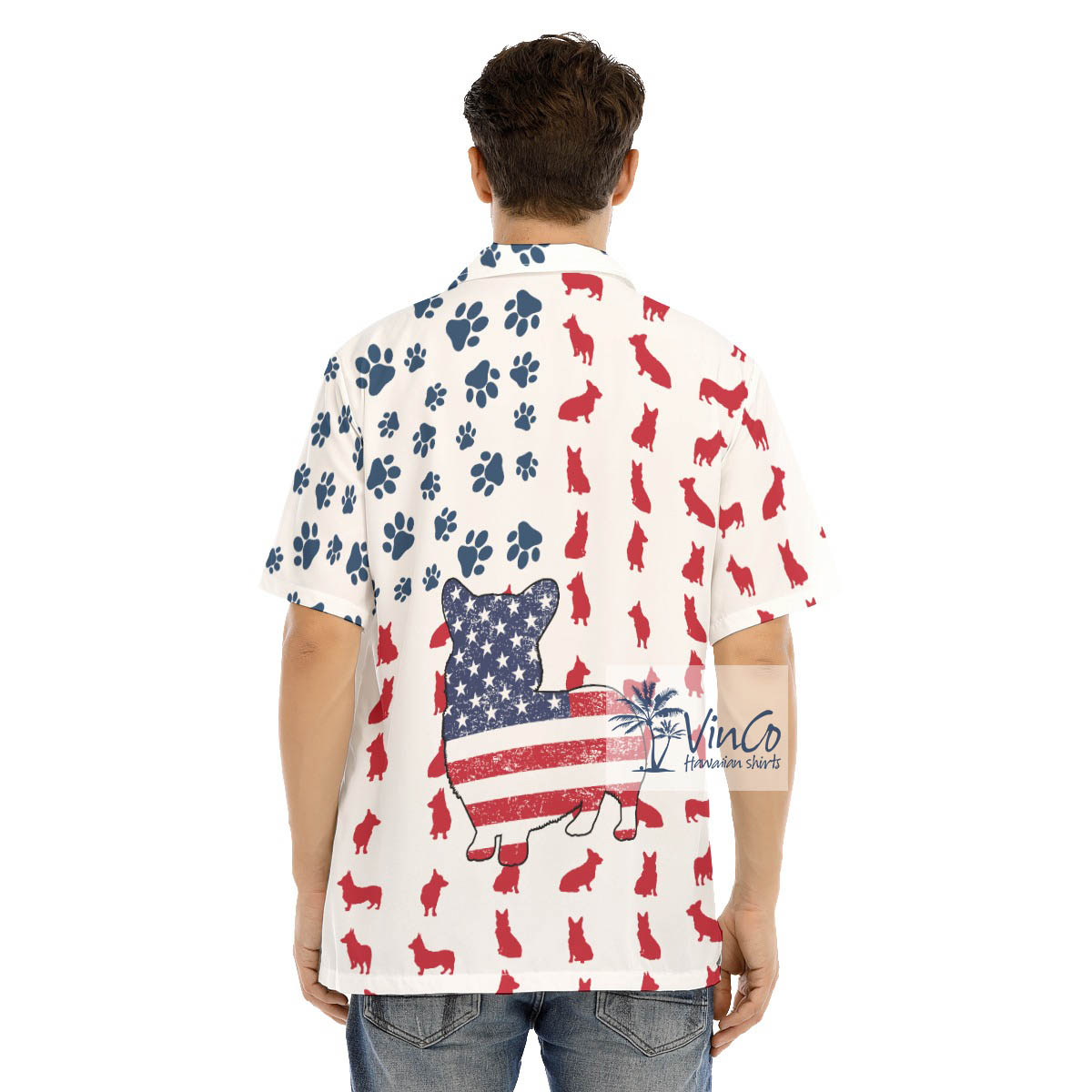 American Flag 4th Of July Corgi Hawaiian Shirt