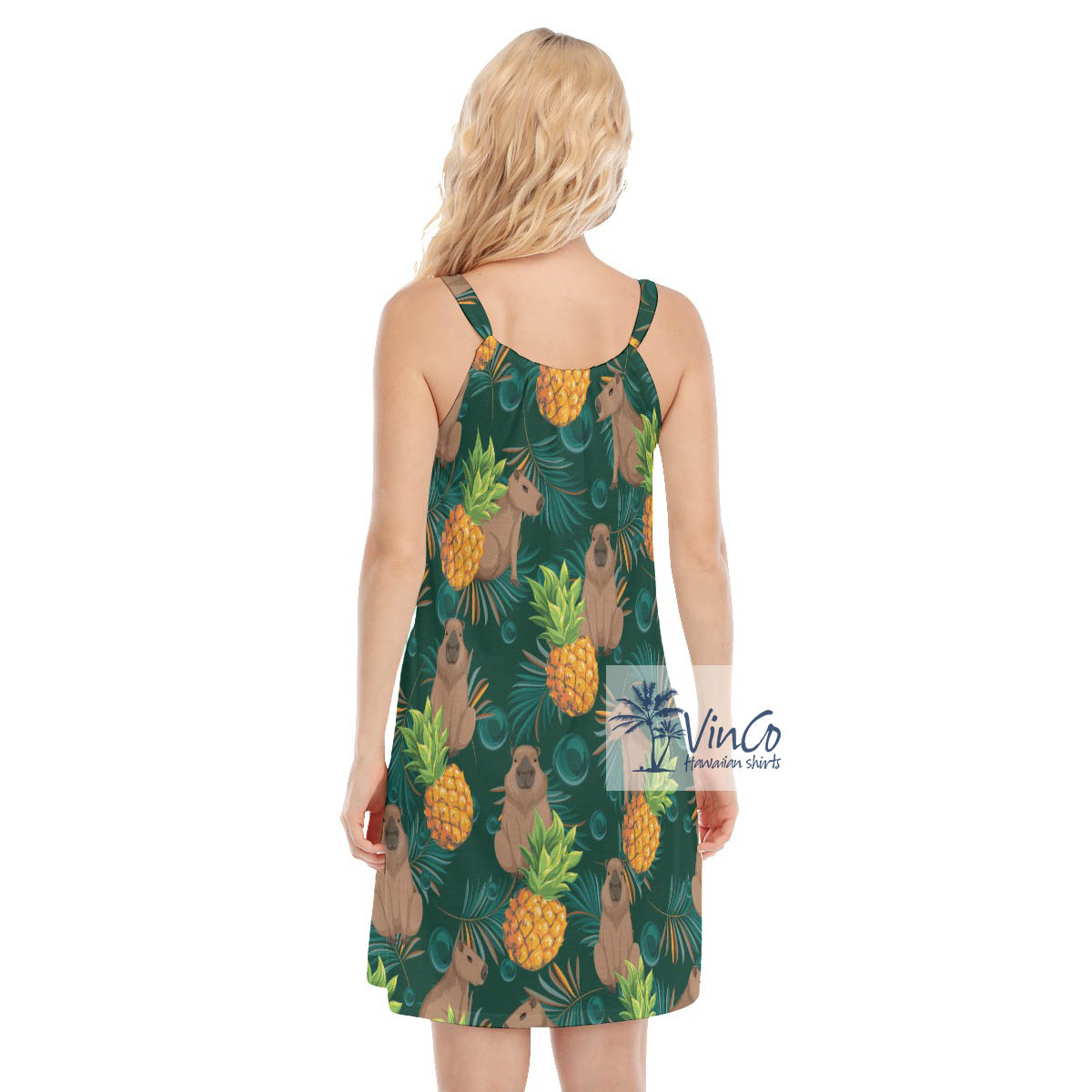 Capybara Pineapple Hawaiian Dress For Summer