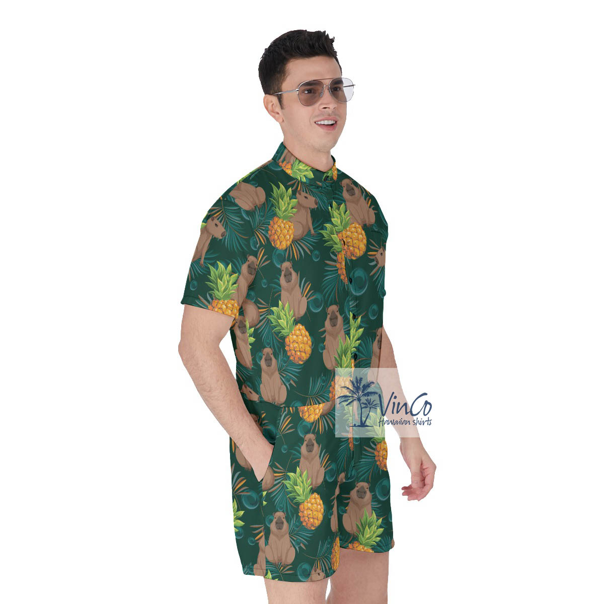 Cool Capybara Tropical Romper For Men