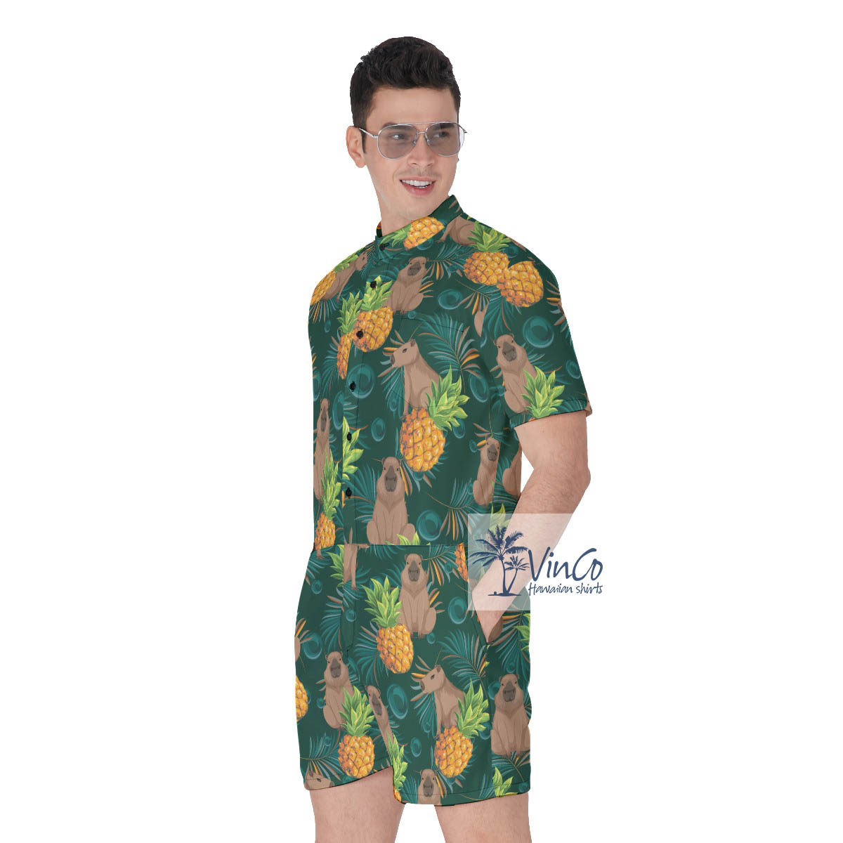 Cool Capybara Tropical Romper For Men