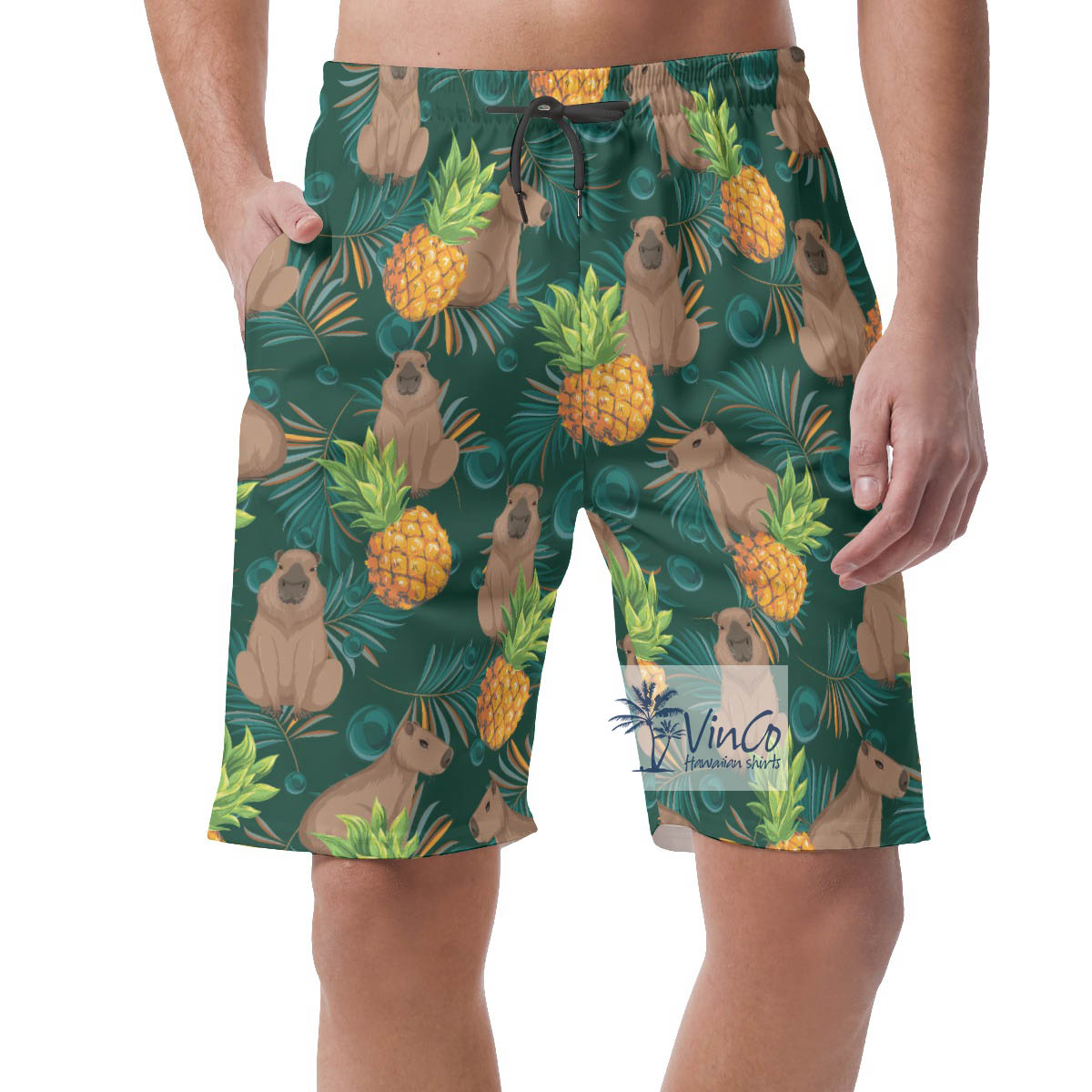 Funny Capybara Aloha Summer Shorts For Men - variant image 1