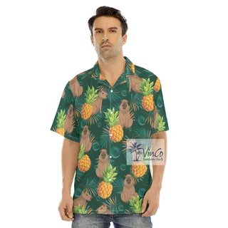 Tropical Pineapple Capybara Hawaiian Shirt For Men
