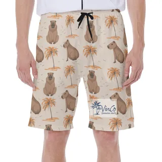 Men's Capybara Hawaiian Swim Shorts For Summer