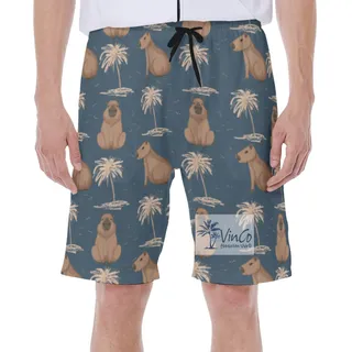 Cool Capybara Hawaiian Swim Trunks For Men