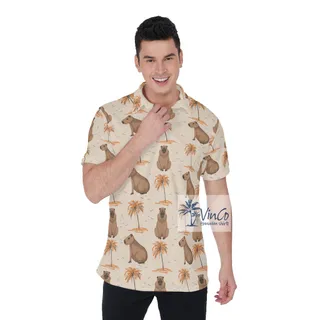 Unique Capybara Hawaiian Golf Shirt For Men