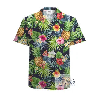 Tropical Cotton Hawaiian Shirt For Men