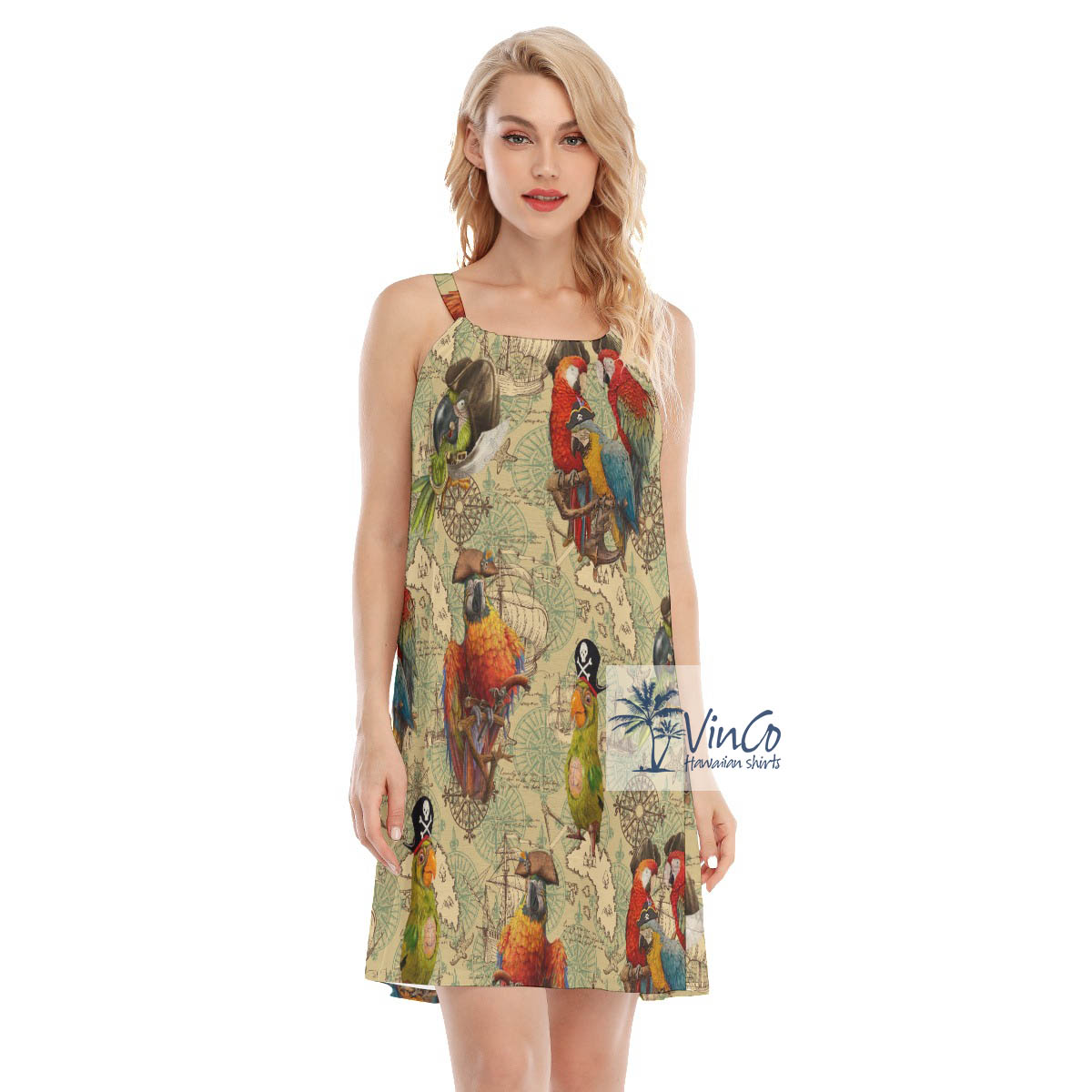 Funny Pirate Parrot Hawaiian Dress - variant image 1