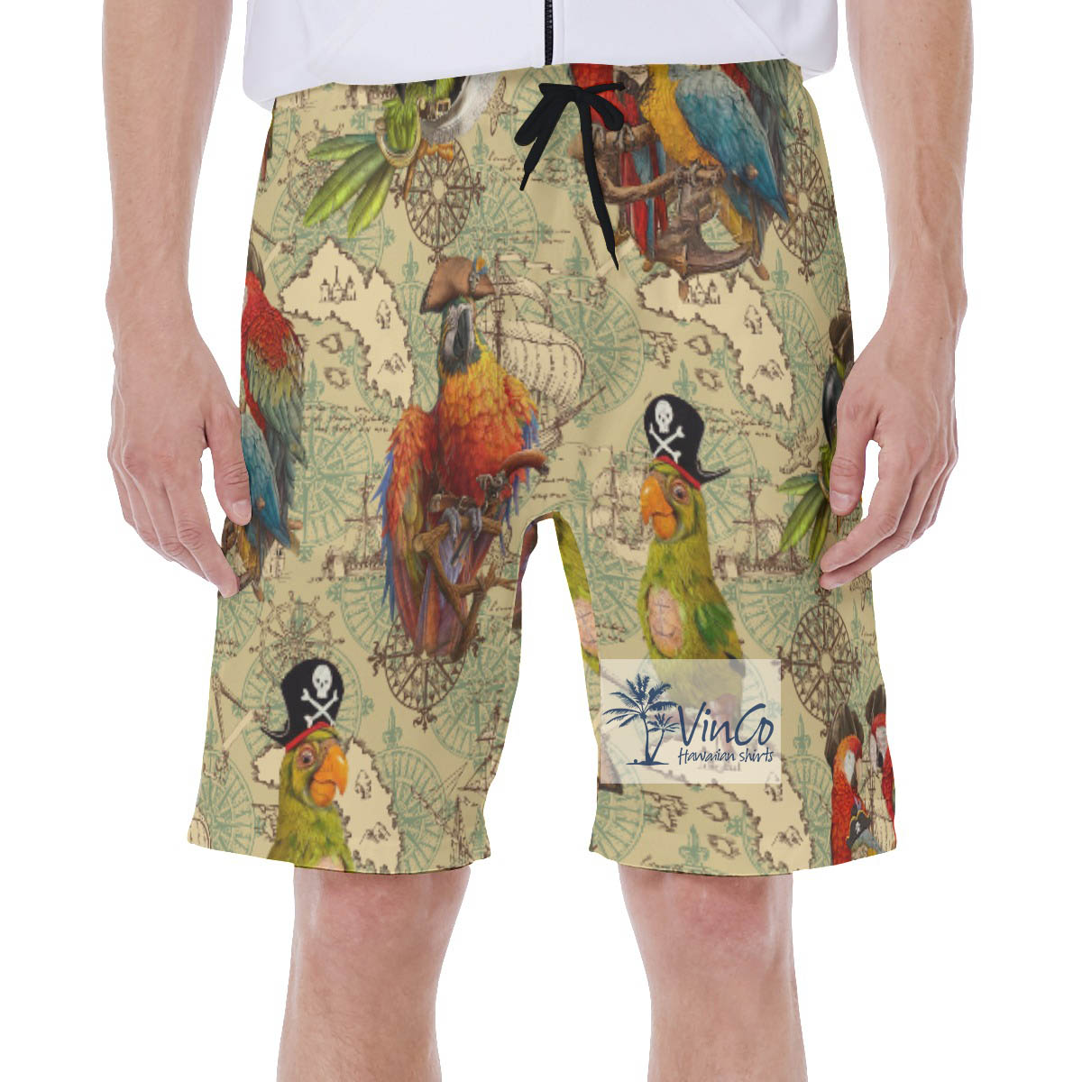 Funny Pirate Parrot Hawaiian Swimwear For Men - variant image 1