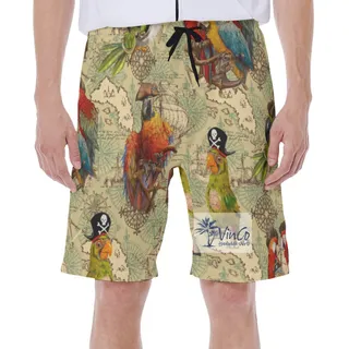 Funny Pirate Parrot Hawaiian Swimwear For Men