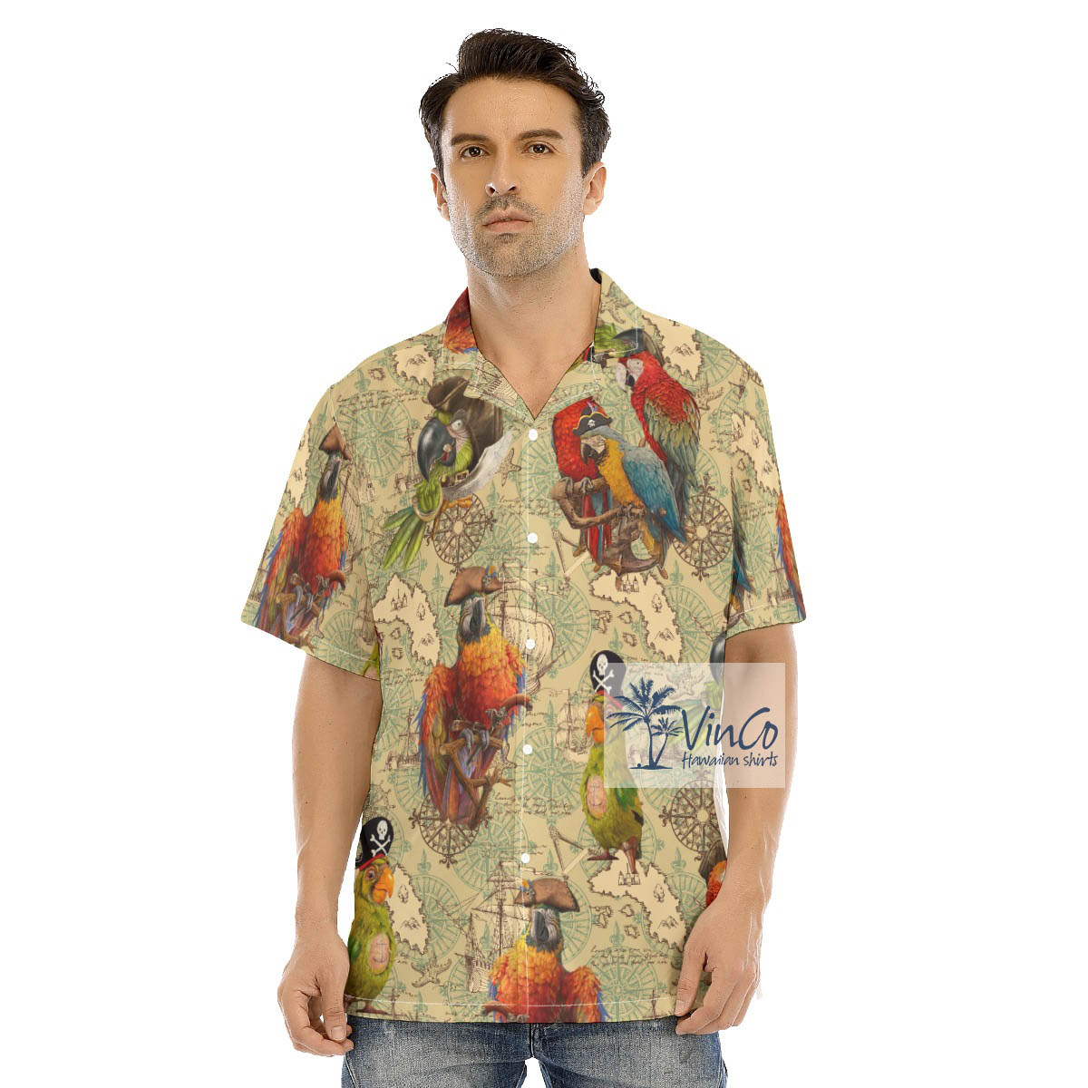 Funny Pirate Parrot Hawaiian Shirt - variant image 1