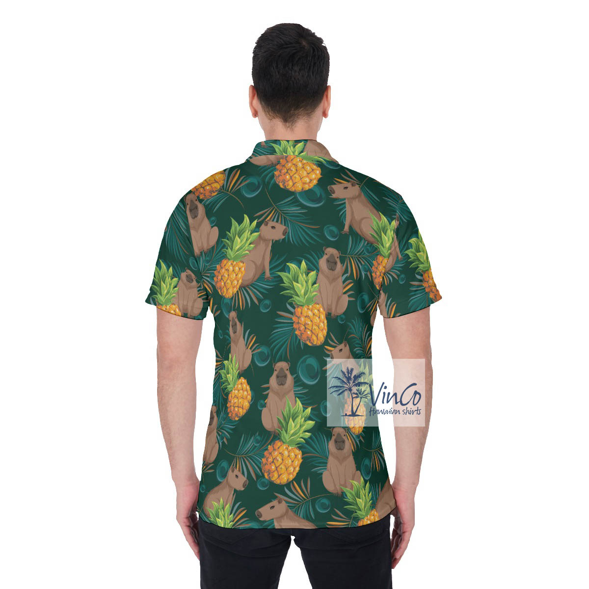 Capybara Print Tropical Golf Shirt For Men