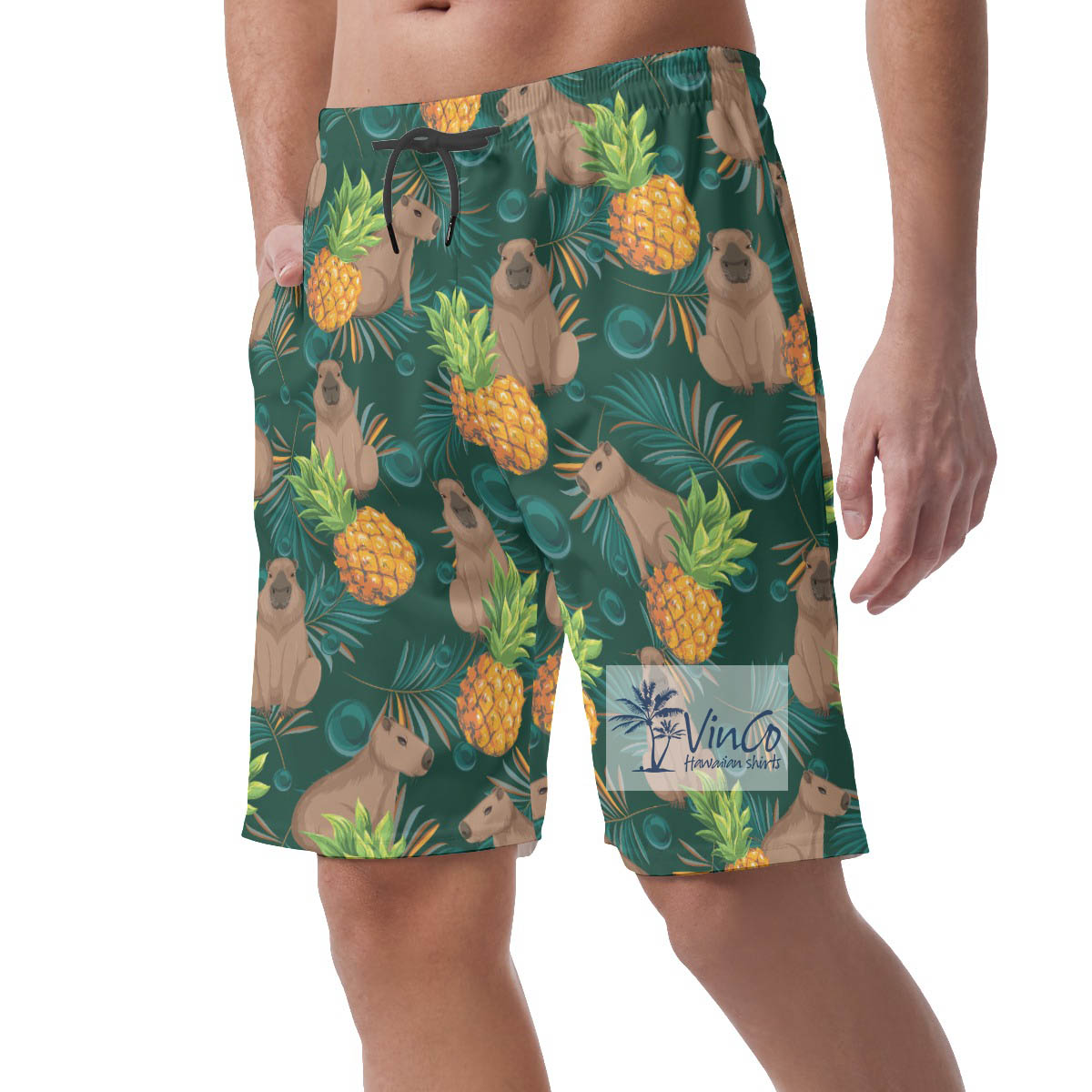 Funny Capybara Aloha Summer Shorts For Men