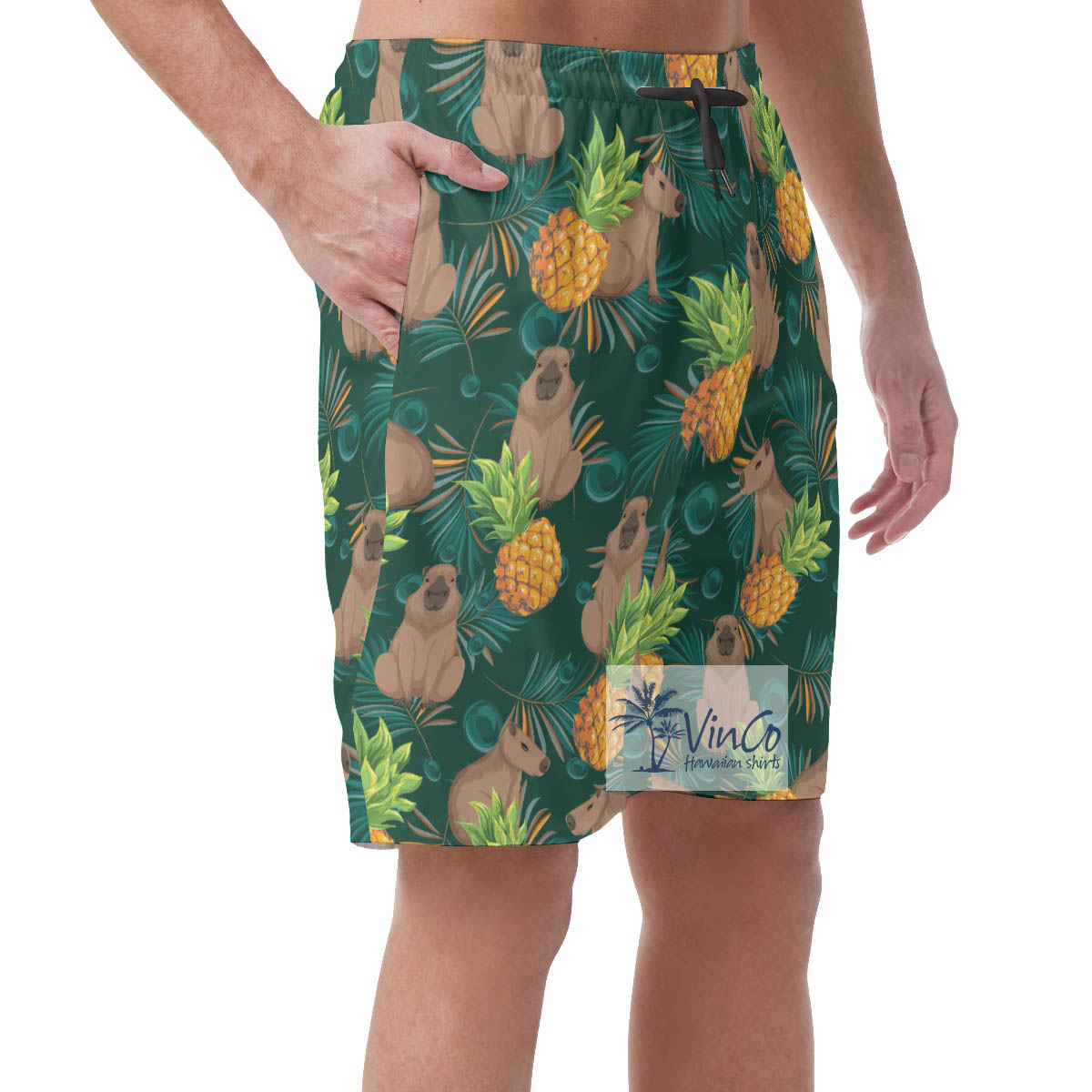 Funny Capybara Aloha Summer Shorts For Men