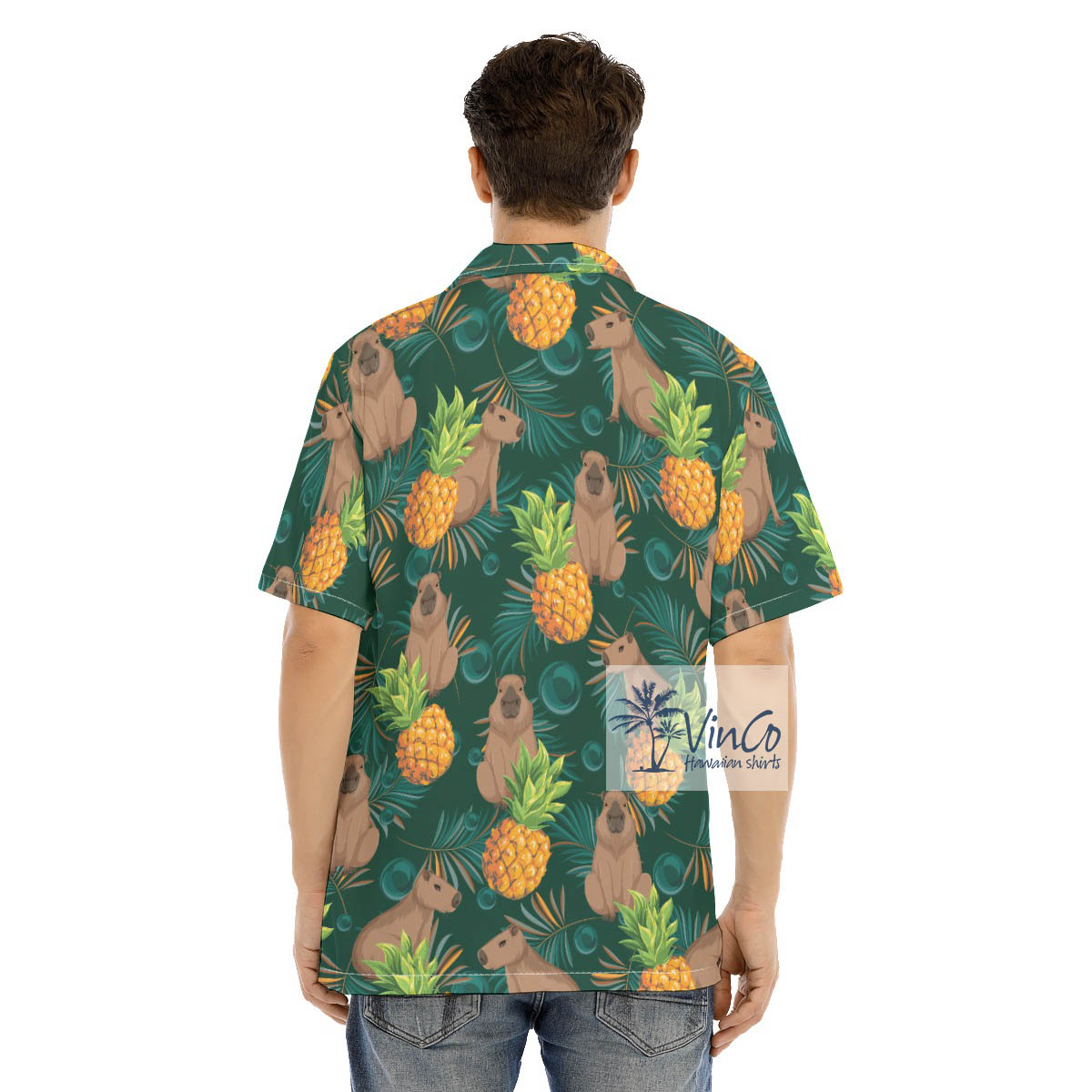 Tropical Pineapple Capybara Hawaiian Shirt For Men