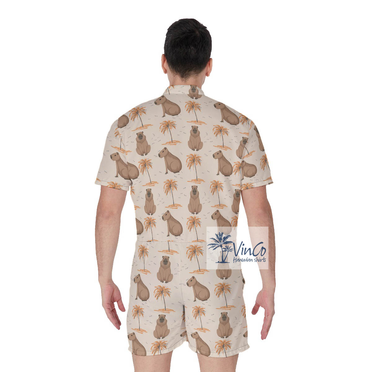 Funny Capybara Summer Romper For Men