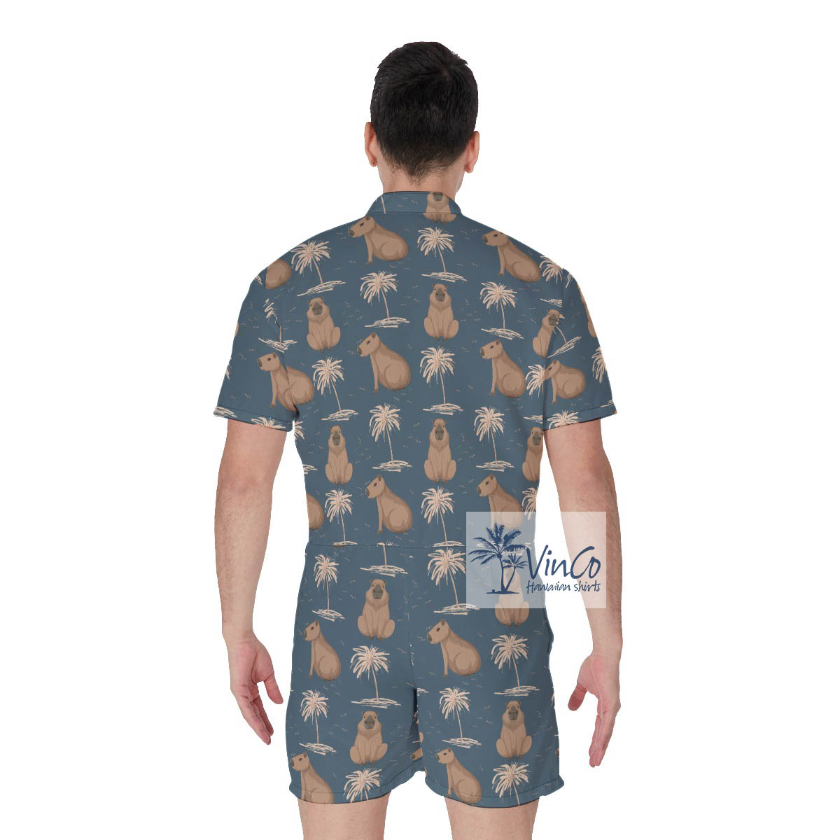 Cool Capybara Hawaiian Romper For Men