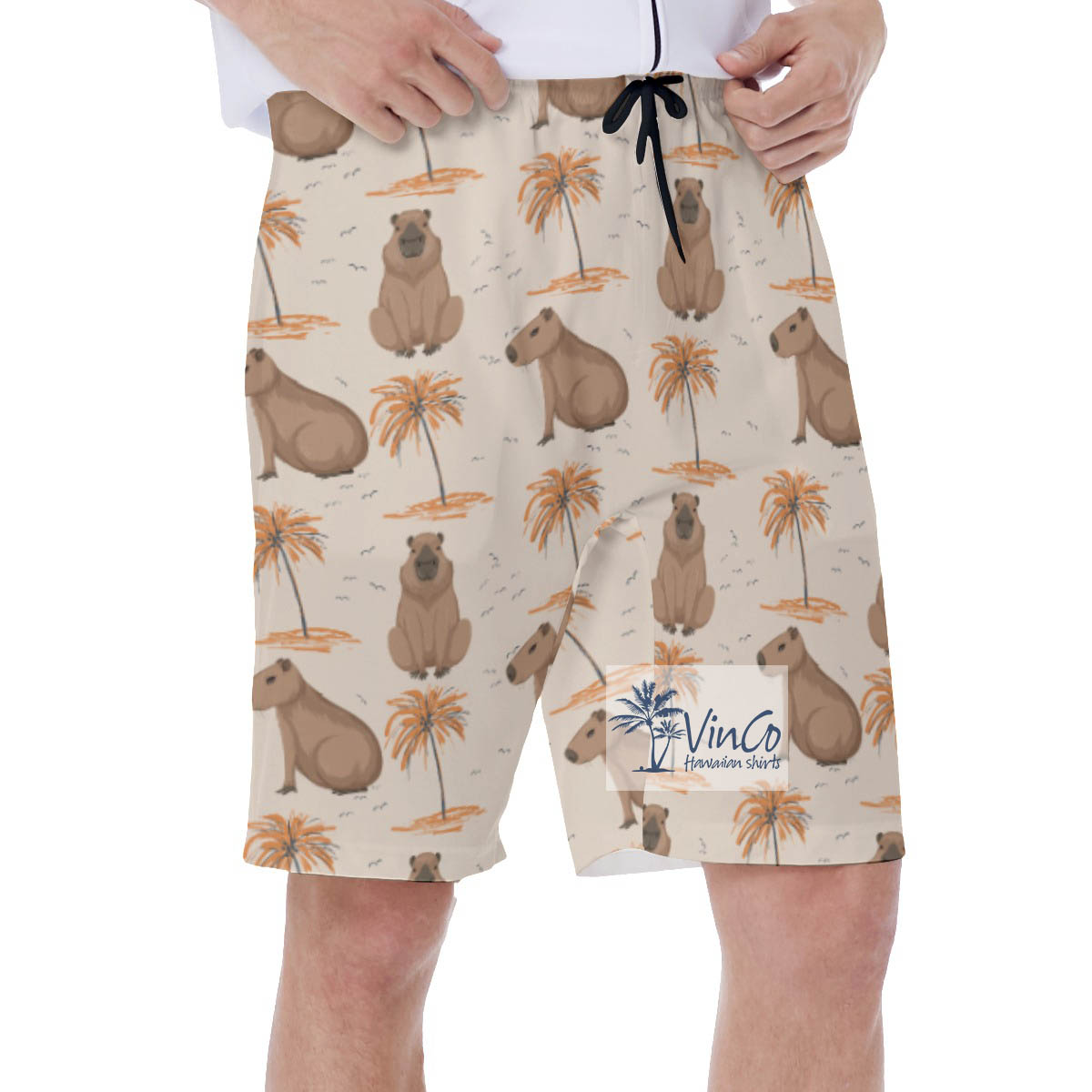Men's Capybara Hawaiian Swim Shorts For Summer
