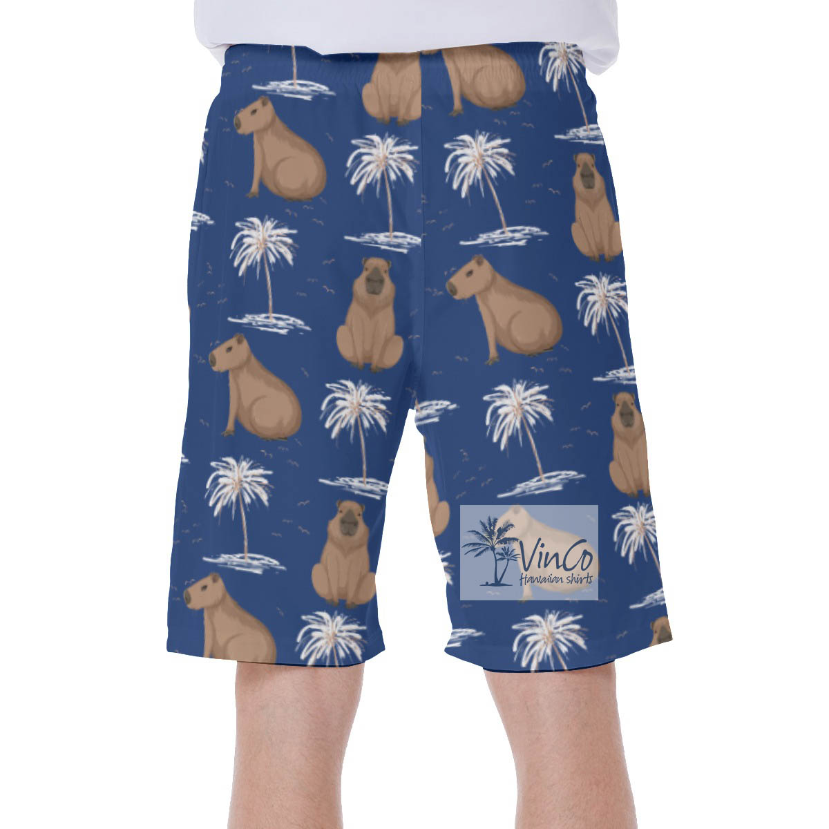 Funny Capybara Aloha Swim Trunks For Men