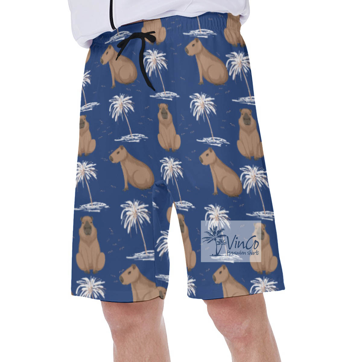 Funny Capybara Aloha Swim Trunks For Men